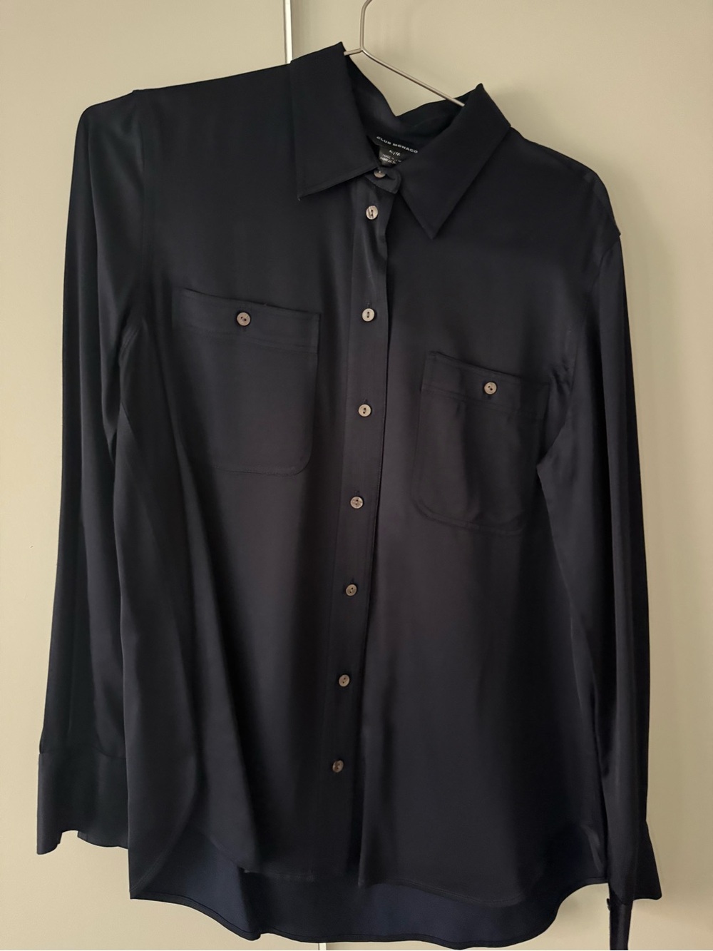Club Monaco Women’s Navy Button-Down Shirt in perfect condition Size Medium